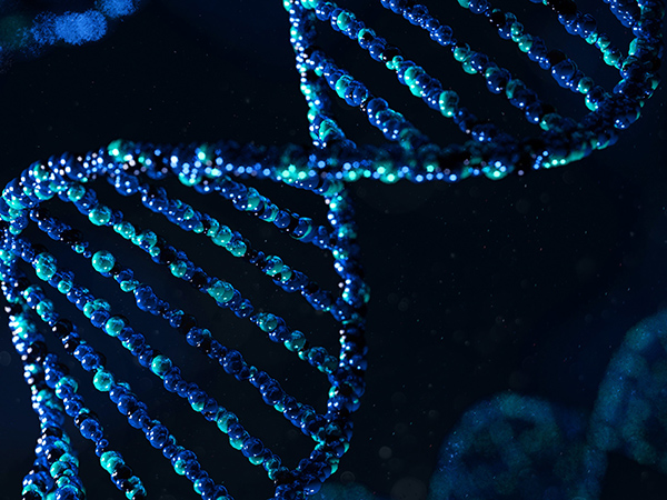 single blue DNA Background dark abstract blue structure surface